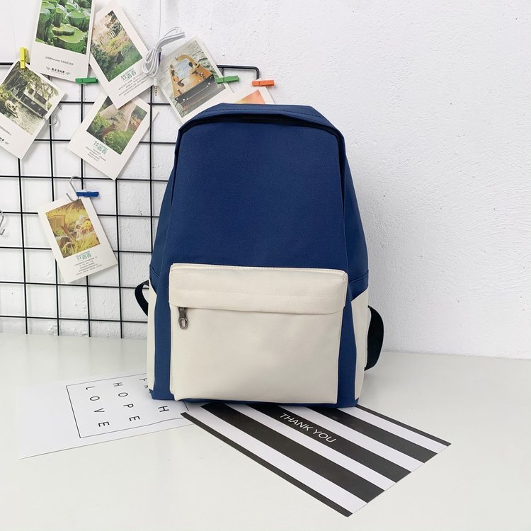 Canvas Zip Backpack One Size - Black,Pink,Yellow,Orange,Green,Royal Blue - One Size - Image 3