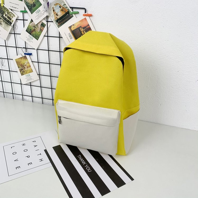 Canvas Zip Backpack One Size - Black,Pink,Yellow,Orange,Green,Royal Blue - One Size - Image 2
