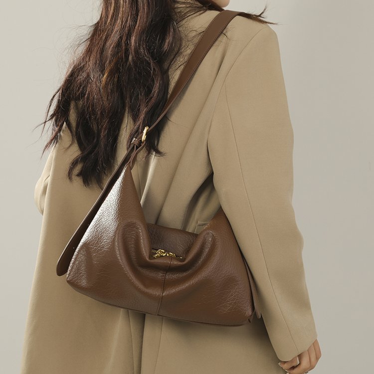 Polyester Zipper Spliced Single-Shoulder Crossbody Underarm Bag - Image 4