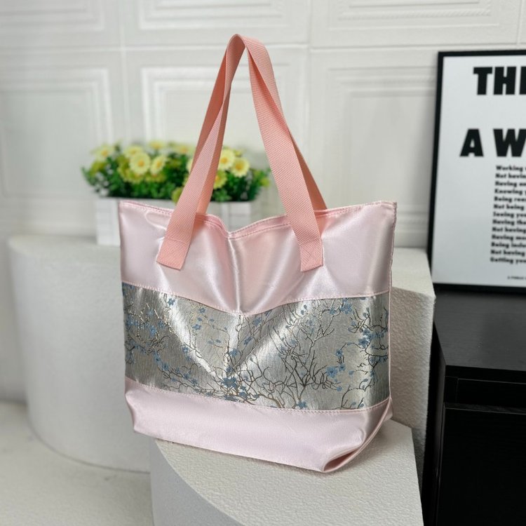 2024 Summer Women's Tote Bag Single Shoulder Handbag with Zipper and Stitching