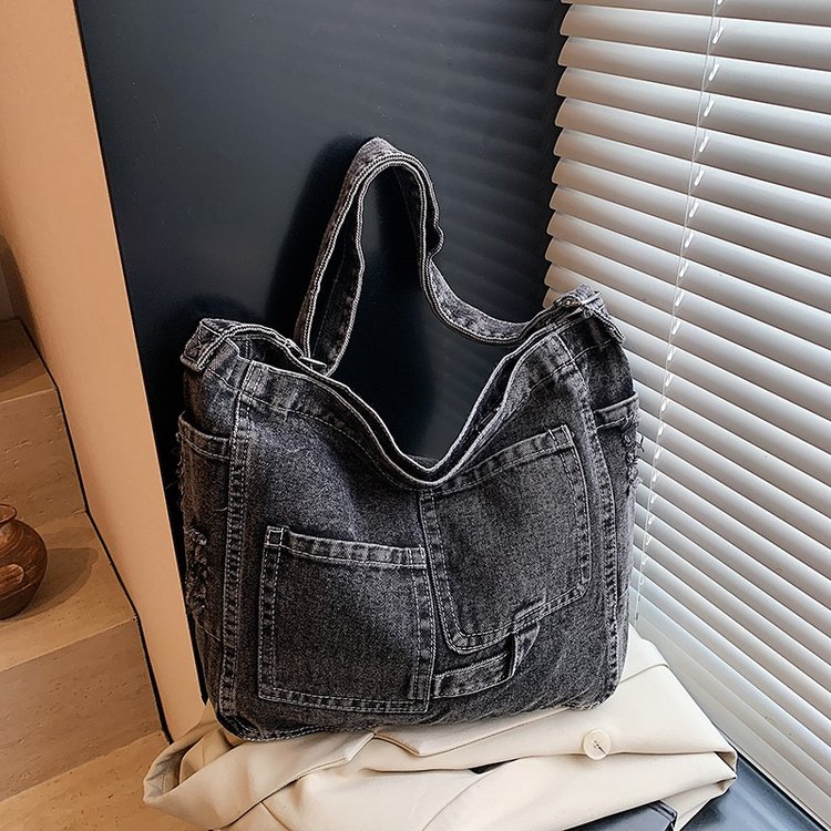 Nylon Crossbody Bag with Zipper Closure Summer 2025 One Size - Black,Light Blue,Dark Blue - One Size - Image 3