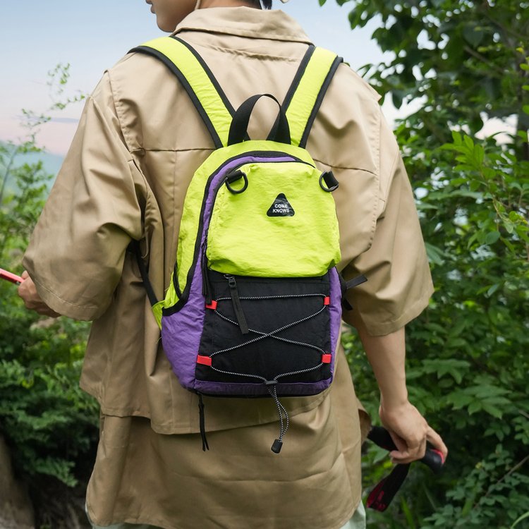 Nylon Backpack with Zipper Closure for Summer 2026 - Green,Purple - Large,Small