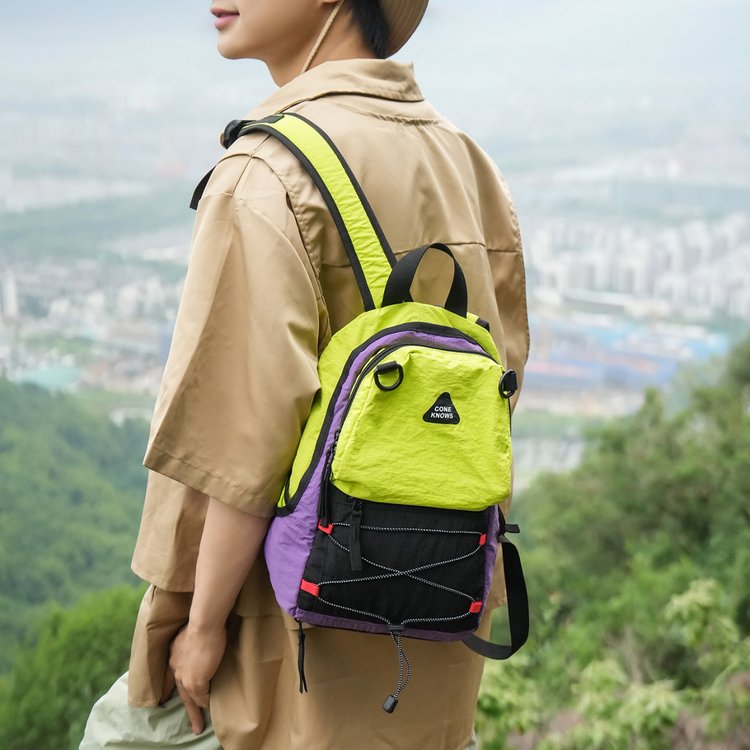 Nylon Backpack with Zipper Closure for Summer 2026 - Green,Purple - Large,Small - Image 3