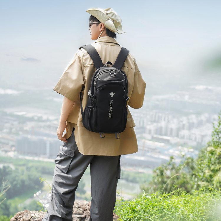 Nylon Backpack with Zipper Closure for Summer 2026 - Black,Khaki,Blue - Medium - Image 4