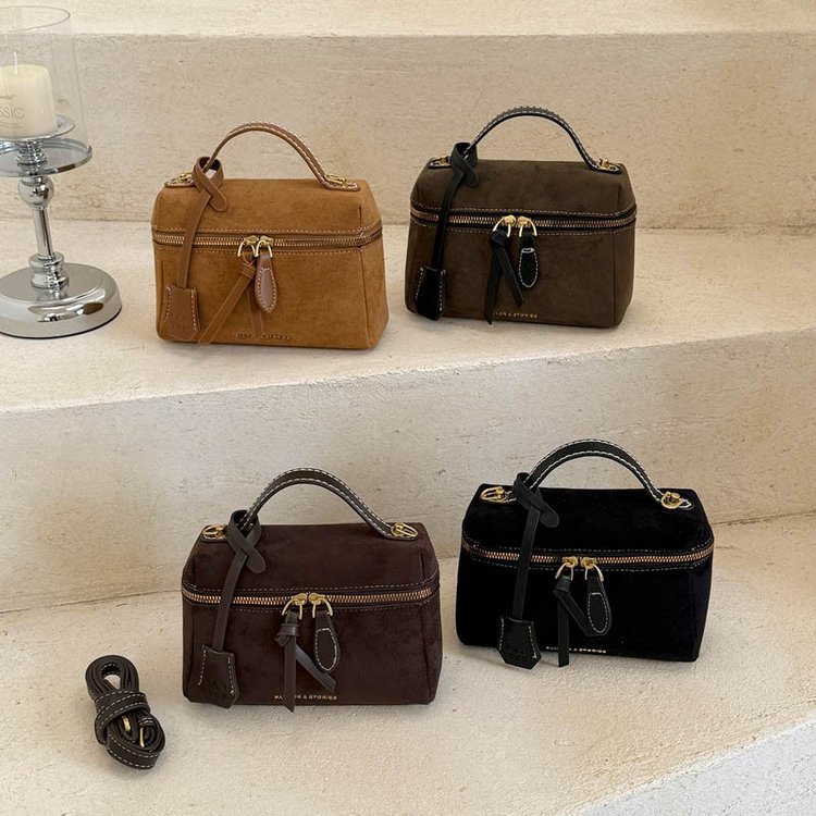 Women's Pillow Bag with Zipper Closure - Fall 2026 - One Size - Black,Green,Coffee,Brown