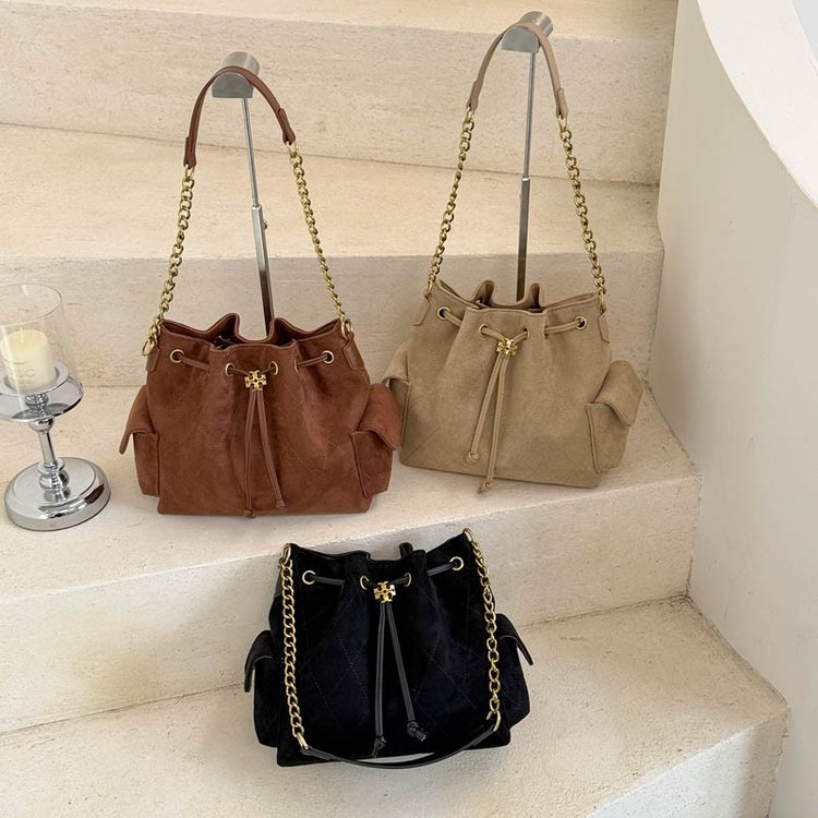 Women's Bucket Bag with Drawstring Closure - Fall 2026 - One Size