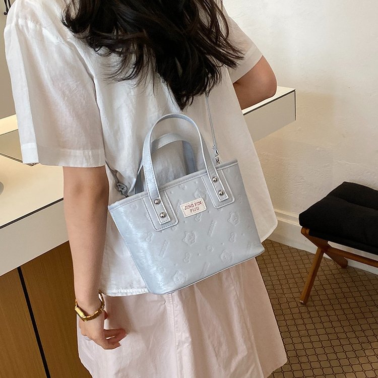 Women's One Shoulder Tote Bag with Zip Clasp Closure - Fall 2026 - White,Black,Blue,Pink - One Size - Image 3