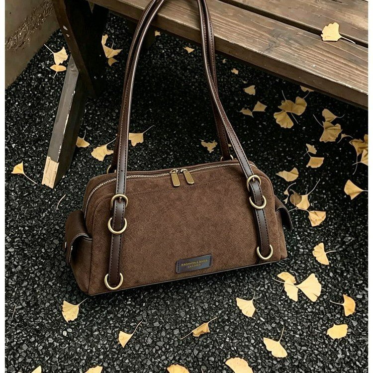 Leopard Print Underarm Shoulder Bag with Zipper and Patchwork - Image 2